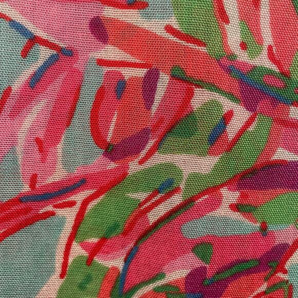 Lilly Pulitzer Riley Infinity Scarf In The Vias | Pink Green Blue Floral Print - Picture 6 of 8